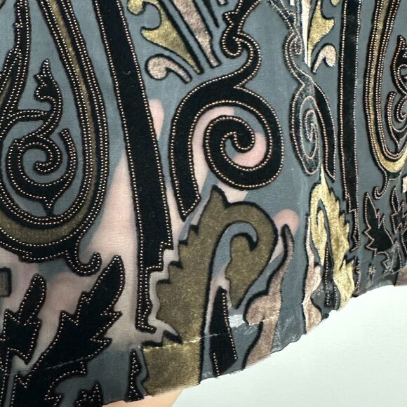 Chicos Design Velvet Burnout Topper Asian Inspired - Picture 7 of 14